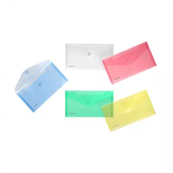 FolderSys Document Collection Sleeve DIN Lang Assorted Transparent 10-Pack