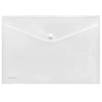 FolderSys A4 Transparent PP Document Wallets with Snap Button, Pack of 10