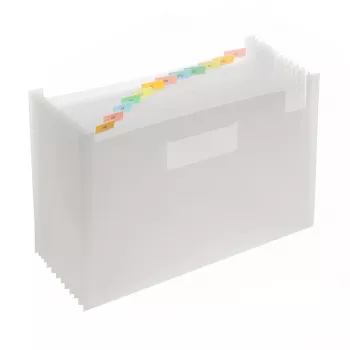 FolderSys Expanding File Folder 12 Compartments Transparent