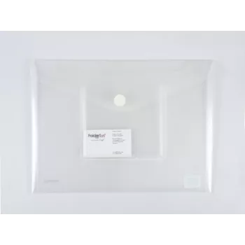 FolderSys A4 Landscape Ring Binder Pocket with CD/Jewel Case Pocket, Transparent, Pack of 10