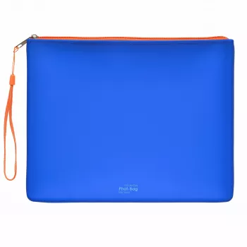 FolderSys PHAT BAG Silicone Zipper Pouch A5, Blue (40484-40)