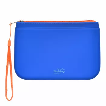 FolderSys PHAT BAG Silicone Zipper Pouch A6, Blue (40486-40)