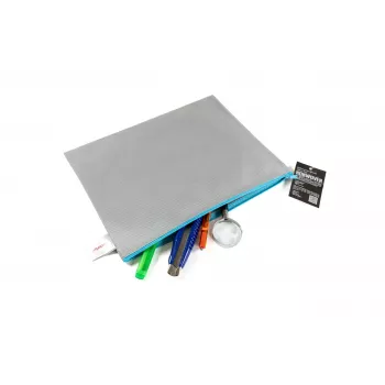 FolderSys A4 Zipper Pouch Grey Opaque Non-Woven PP 270 x 350 mm