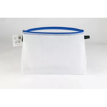 Foldersys Document Zipper Bag A4 Transparent/Blue 0.28 mm 1 pc