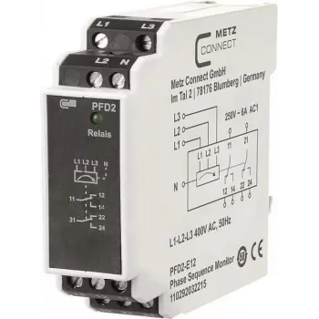 METZ CONNECT PFD2-E12 Power Filter Distribution Unit, 400 V, 6 A, DIN Rail, Black/White