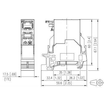 METZ CONNECT RJ45 Keystone Module Cat.6A STP Grey (RAL 7035) 1401906113KE