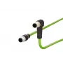 METZ CONNECT M12 Industrial Ethernet Patch Cable, D-coded, 4-pin, 5.0 m, Shielded, Green