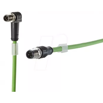 METZ CONNECT 142M1D19010 Cat5e M12 Patch Cable 1m Green