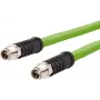 METZ CONNECT M12 X-coded Patch Cable, SF/UTP CAT 6a, 2.0m, Green, Halogen-Free, Drag Chain Compatible