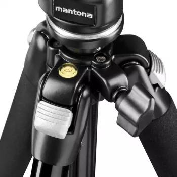 Mantona Scout MAX Set Tripod with Horizontal Arm, Ball Head, Reversible Center Column, 160cm, 5kg Load, for DSLR and Mirrorless Cameras, Black