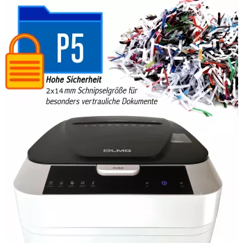LMG AUTO180P5 Paper Shredder with Particle Cut, 180 Sheets Auto Feed, P-5 Security, Black/Silver