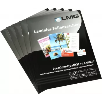 LMG Laminating Pouches Matte A4 80 Micron 25-Pack