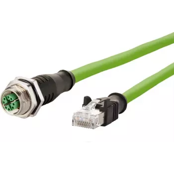 METZ CONNECT Cat6a M12 to RJ45 Network Cable 1m Green S/FTP Halogen-Free