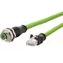 METZ CONNECT Cat6a M12 to RJ45 Network Cable 1m Green S/FTP Halogen-Free