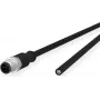 METZ CONNECT Network Cable 5-pin M12-A (S) to Unterminated 1 m Unshielded Halogen-free Stranded A-coded Black