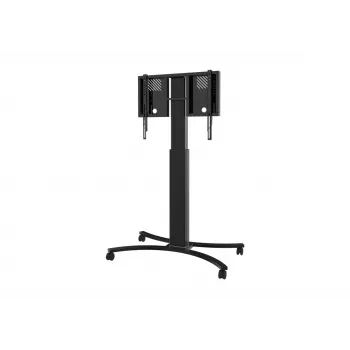 celexon Expert Adjust-4286MB Mobile Display Cart for 42 inch-86 inch Screens, Anodized Aluminum, Black (RAL 9005)