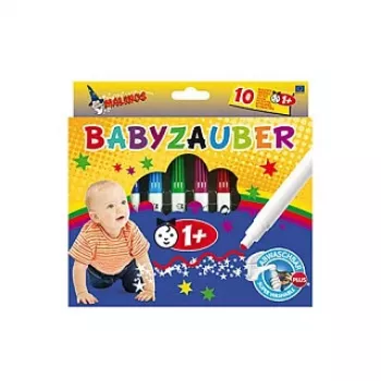 Malinos 300011 Babyzauber Modeling Clay Set - 10 Multicolored Sticks, 5 mm, Non-Drying, CE Certified