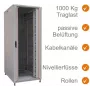 IT-BUDGET 19-Inch Network Cabinet SRK - 42U - Width x Depth 800x800 mm - Viewing/Solid Steel Door - Cable Ducts - Pre-assembled - Light Grey (99ITB19SRK4288GGNM)