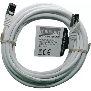 IT-BUDGET Full Copper Premium Patch Cable - Flex AWG 26 - Cat.8.1 - 2000 MHz - Halogen-Free - PoE+ - 40 Gbit - White - 5 m (90ITBFLEX81PK5W)