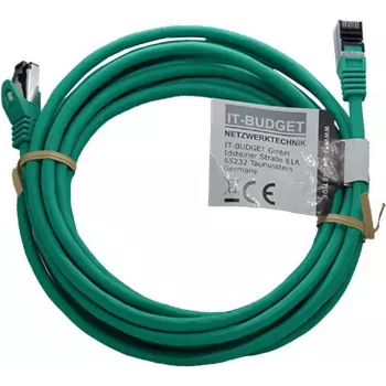 IT-BUDGET Full Copper Premium Patch Cable - Flex AWG 26 - Cat.8.1 - 2000 MHz - Halogen-Free - PoE+ - 40 Gbit - Green - 5 m