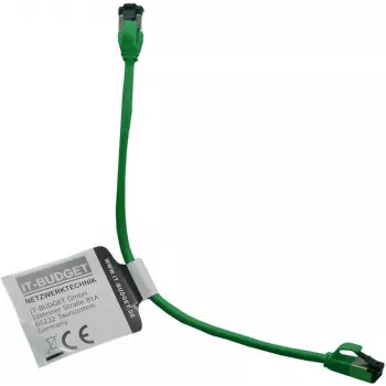 IT-BUDGET Full Copper Premium Patch Cable - Slim AWG 28 - Cat.8.1 - 2000 MHz - Halogen-Free - PoE+ - 40 Gbit - Green - 0.25 m