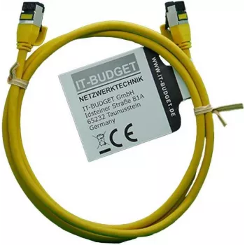 IT-BUDGET Full Copper Premium Patch Cable - Slim AWG 28 - Cat.8.1 - 2000 MHz - Halogen-Free - PoE+ - 40 GBit - Yellow - 1.5 m