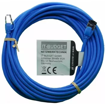 IT-BUDGET Full Copper Premium Patch Cable - Slim AWG 28 - Cat.8.1 - 2000 MHz - Halogen-Free - PoE+ - 40 Gbit - Blue - 5 m (90ITBSLIM81PK5B)