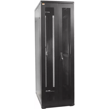 IT-BUDGET 19-Inch Network Rack SRK - 38U - Width 800 mm, Depth 800 mm - Perforated Double Doors Front and Rear - Cable Channels - Pre-assembled - Black (99ITB19SRK3888DTSNM)