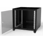 IT-BUDGET 19-Inch Network Cabinet SJB - 10U - 600x600 mm - Glass Door - Rear Panel - Black (W-3987-01-01-161-BBL)