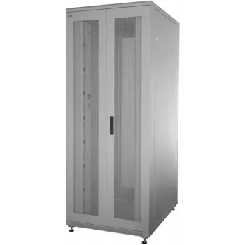 IT-BUDGET 19-Inch Network Cabinet SRK - Complete Set - 38U - 800x800 mm - Perforated Double Doors Front & Rear - 4 Active Fans - PDU - Shelves - Pre-assembled - Light Grey (99ITB19SRK3888DTGM)