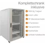 IT-BUDGET 19 inch Network Cabinet SRK - Complete Set - 27U - 800x800 mm - Viewing/Solid Sheet Metal Door - 4 Active Fans - PDU - Shelves - Flatpack - Light Grey (90ITB19SRK2788GG)