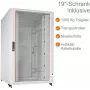 IT-BUDGET 19-Inch Network Cabinet SRK - 27 HE - Width x Depth 800x800 mm - Viewing/Solid Steel Door - Cable Channels - Pre-assembled - Light Grey (RAL 7035) (99ITB19SRK2788GGNM)