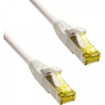 IT-BUDGET Full Copper Premium Patch Cable - Super Flex TPE - Cat.6A - with Cat.7 Raw Cable - 600 MHz - Halogen-Free - PoE+ - 10GBit - White - 0.15 m (90ITBFLEX6A7PK015W)