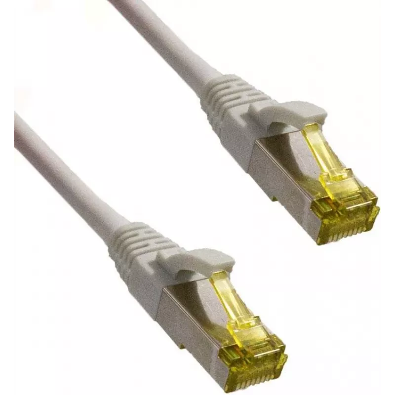 IT-BUDGET Full Copper Premium Patch Cable - Super Flex TPE - Cat.6A - with Cat.7 Raw Cable - 600 MHz - Halogen-Free - PoE+ - 10GBit - Grey - 1.5 m
