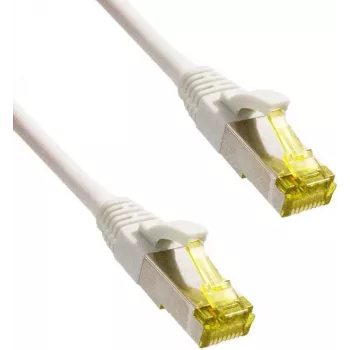 IT-BUDGET Full Copper Premium Patch Cable - Super Flex TPE - Cat.6A - with Cat.7 Raw Cable - 600 MHz - Halogen-Free - PoE+ - 10GBit - White - 0.50 m