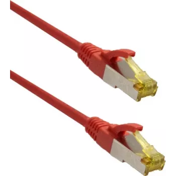 IT-BUDGET Premium Patch Cable Super Flex TPE Cat.6A with Cat.7 Raw Cable 600 MHz Halogen-Free PoE+ 10GBit Red 0.50 m