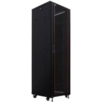 IT-BUDGET 19-Inch Network Rack SRK - 42U - 600x800 mm - Glass/Solid Steel Door - Flatpack - Black (90ITB19SRK4268GSN)