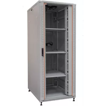 IT-BUDGET 19-Inch Network Rack SRK Complete Set 42U 800x800mm Glass/Solid Steel Door 4 Fans PDU Shelves Flatpack Light Grey (90ITB19SRK4288GG)