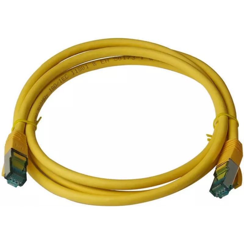 IT-BUDGET Full Copper Premium Patch Cable - Cat.6A - 500 MHz - Halogen-Free - PoE+ - AWG 26/7 - Yellow - 15 m