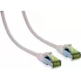 IT-BUDGET Full Copper Premium Patch Cable - Cat.6A with Cat.7 Raw Cable - 600 MHz - Halogen-Free - PoE+ - 10 Gigabit - White - 0.25 m