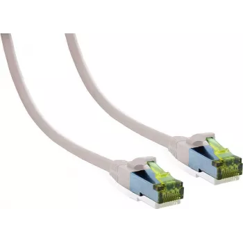 IT-BUDGET Full Copper Premium Patch Cable - Cat.6A with Cat.7 Raw Cable - 600 MHz - Halogen-Free - PoE+ - 10GBit - White - 25 m