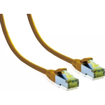 IT-BUDGET Premium Patch Cable Cat.6A with Cat.7 Raw Cable - 600 MHz - Halogen-Free - PoE+ - 10GBit - Yellow - 25 m