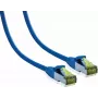 IT-BUDGET Full Copper Premium Patch Cable Cat.6A with Cat.7 Raw Cable 600 MHz Halogen-Free PoE+ 10Gbit Blue 7.5 m