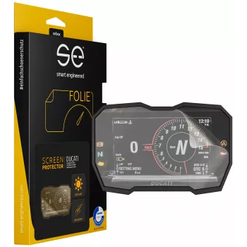 smart.engineered SE-DCP-2-0102-0031-1-M Display Protection Film for Ducati Panigale V4 2018+ / Streetfighter V4 2020+ / Multistrada V4 2021+ - Transparent