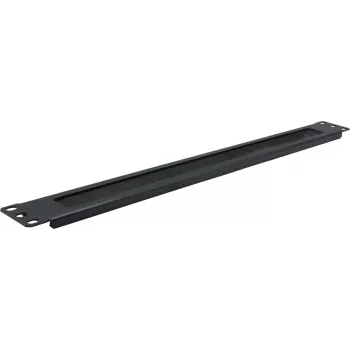 Rockstable 1U 19 Inch Brush Seal Cable Management Panel - Steel - Black (RS19-BCM)