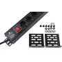 Rockstable 15-Way Power Strip - Power Distributor - Black - 1U - 2 m - 125/250 V - 50-60 Hz (RS19-15PDU)