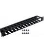 Rockstable 1U 19 Inch Cable Management Panel - Black - SPCC Steel - 483 mm (RS19-02)