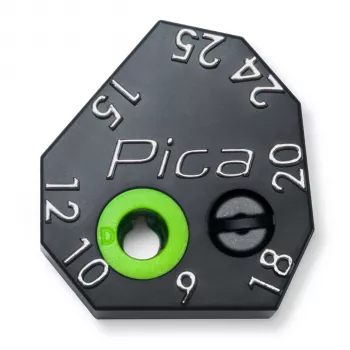 PICA-MARKER Pica Scriber Block - Black ABS Plastic Marking Guide with Pencil Sharpener, Compass, Parallel Line and Depth Marking Guide for Pica-Dry Longlife Automatic Pen