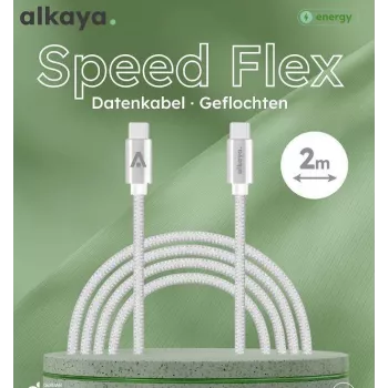 ALKAYA Speed Flex USB-C to USB-C Cable 2 m White (CL-60031)