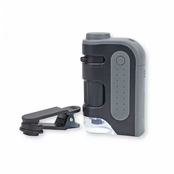 Carson MicroBrite Pro 60x-120x Handheld Microscope with LED Light, Black